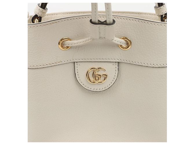 Gucci Picca borsa secchiello in pelle Ophidia White - vista 3
