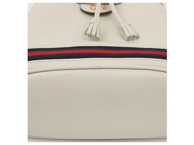 Gucci Picca borsa secchiello in pelle Ophidia White - vista 9