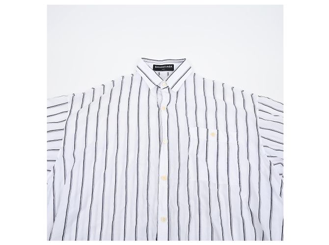 Camicia Balenciaga Bianca in Misto Cotone - vista 3