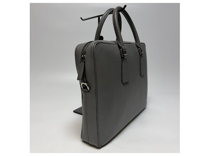 Prada Mallette en cuir Saffiano Grey - vue 3