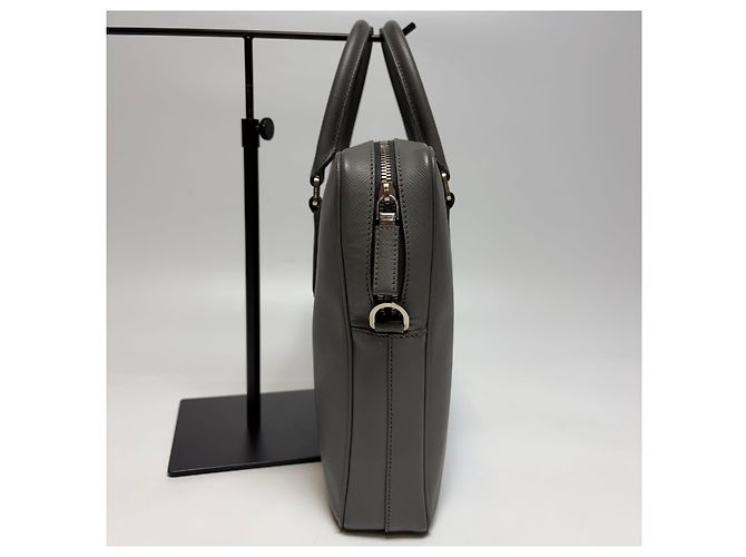 Prada Mallette en cuir Saffiano Grey - vue 5