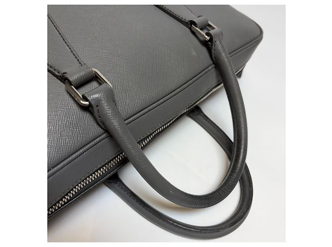 Prada Mallette en cuir Saffiano Grey - vue 7