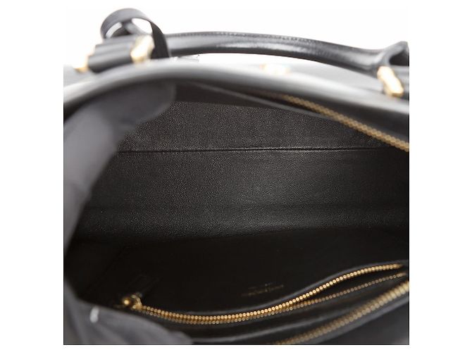 Autre Marque Borsa a Tracolla Cabas Small Leather Tote Black Gold - vista 10