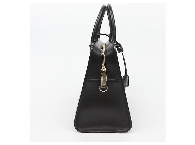 Autre Marque Borsa a Tracolla Cabas Small Leather Tote Black Gold - vista 6