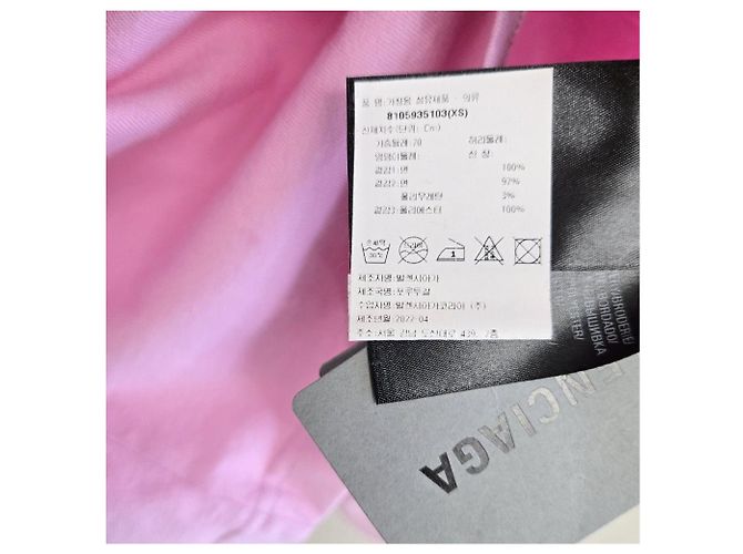 Balenciaga Upside Down T-Shirt mit besticktem Logo Rosa XS - Ansicht 10
