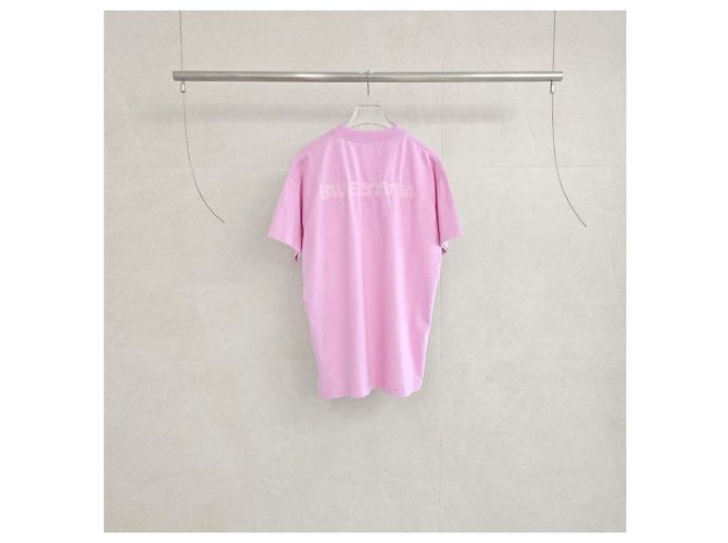 Balenciaga Upside Down T-Shirt mit besticktem Logo Rosa XS - Ansicht 2