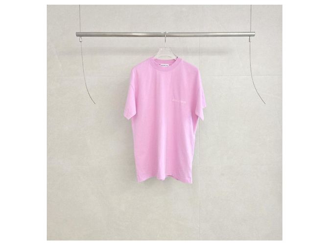Balenciaga Upside Down T-Shirt mit besticktem Logo Rosa XS - Ansicht 3