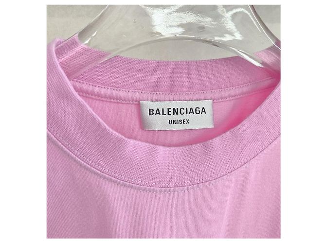 Balenciaga Upside Down T-Shirt mit besticktem Logo Rosa XS - Ansicht 6