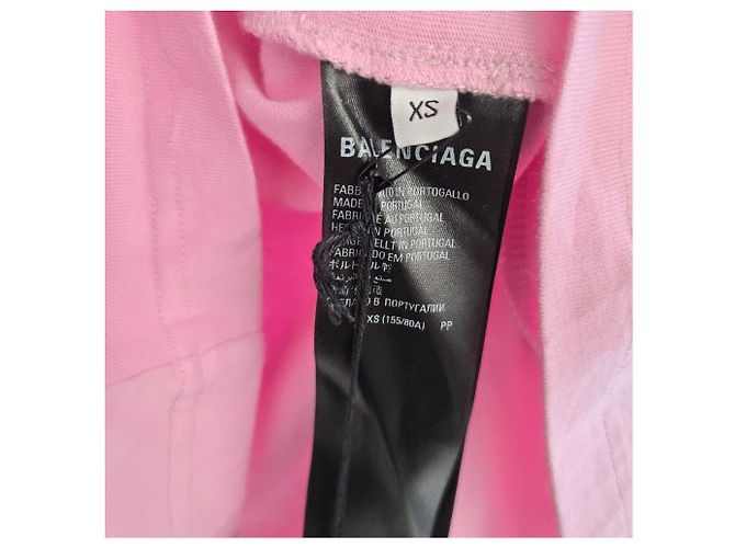 Balenciaga Upside Down T-Shirt mit besticktem Logo Rosa XS - Ansicht 9