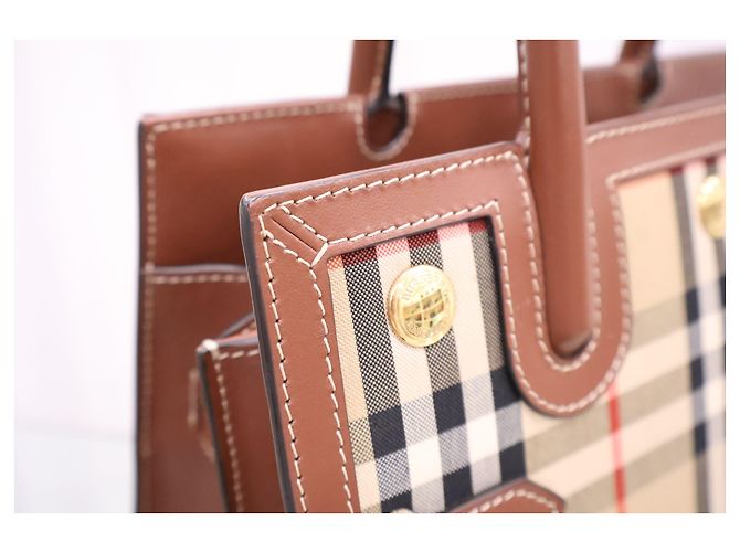 Burberry Borsa Tote a Quadri Vintage - vista 4