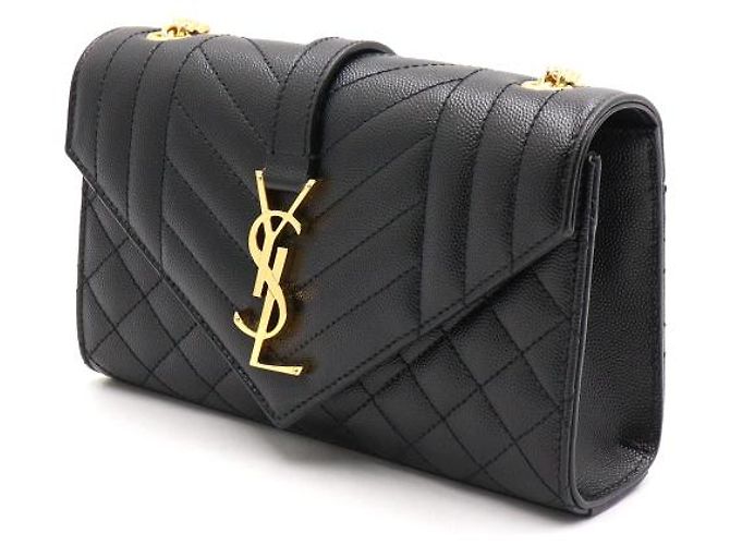Autre Marque Borsa a tracolla a busta matelassé Monogram con catena dorata - vista 3