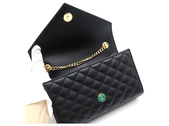 Autre Marque Borsa a tracolla a busta matelassé Monogram con catena dorata - vista 6