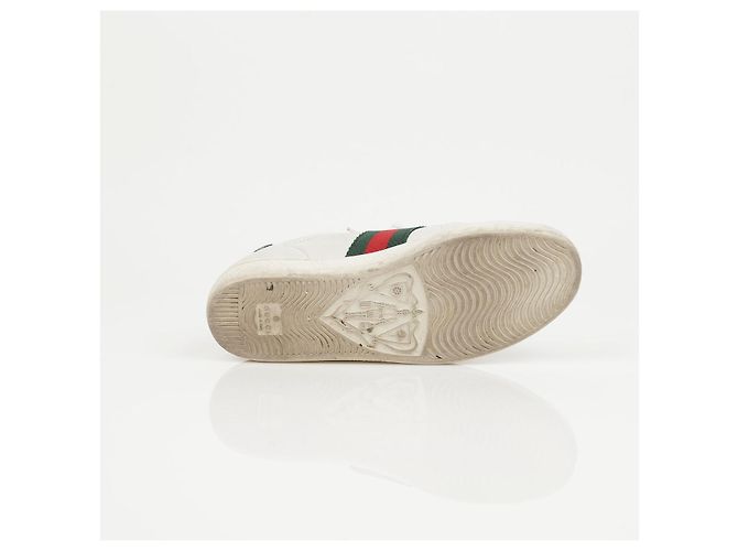 Gucci Ace Leder-Sneaker White Green - Ansicht 16