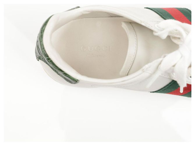 Gucci Ace Leder-Sneaker White Green - Ansicht 17