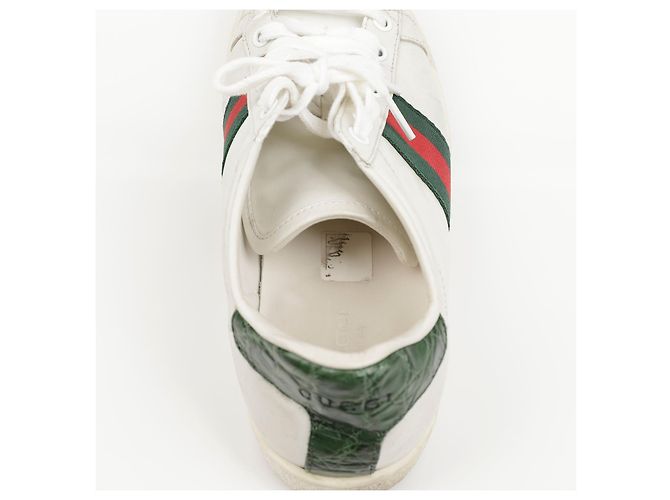 Gucci Ace Leder-Sneaker White Green - Ansicht 8