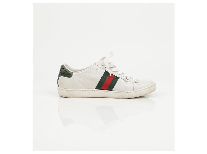 Gucci Ace Leder-Sneaker White Green - Ansicht 9