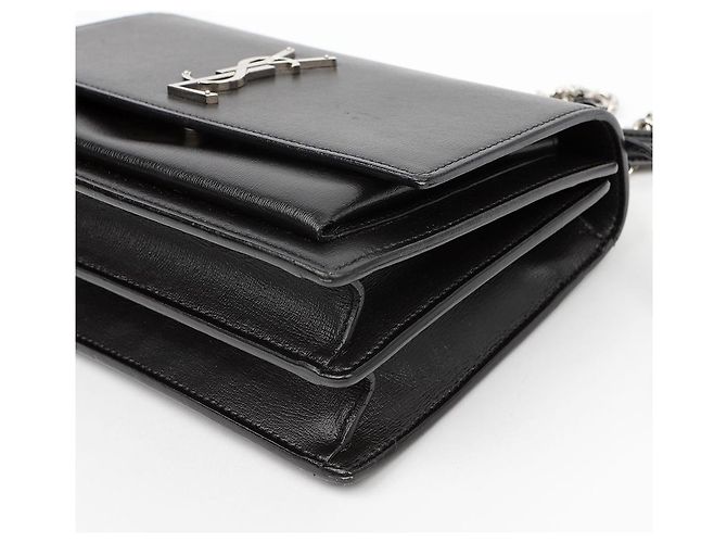 Autre Marque Borsa a tracolla Sunset Medium in pelle liscia con catena Black Silver - vista 10