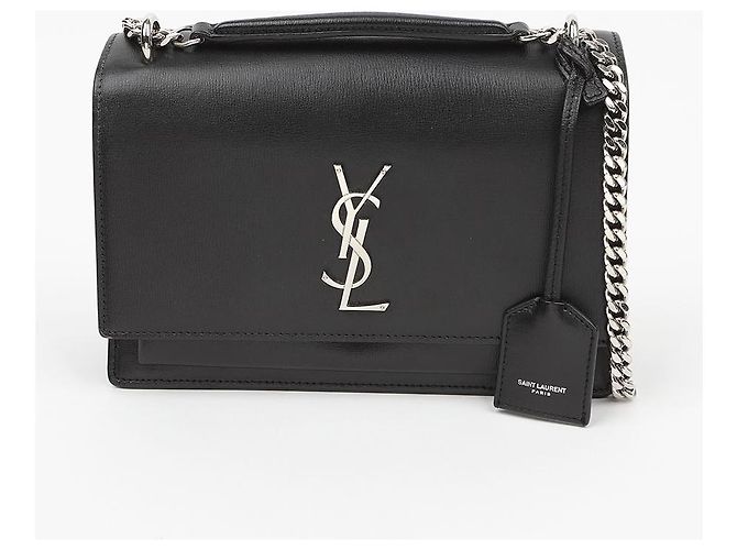 Autre Marque Borsa a tracolla Sunset Medium in pelle liscia con catena Black Silver - vista 2