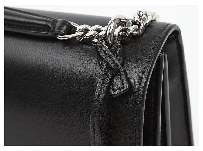 Autre Marque Borsa a tracolla Sunset Medium in pelle liscia con catena Black Silver - vista 3