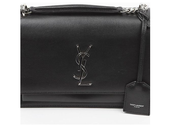 Autre Marque Borsa a tracolla Sunset Medium in pelle liscia con catena Black Silver - vista 4