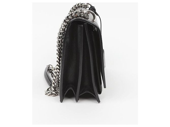 Autre Marque Borsa a tracolla Sunset Medium in pelle liscia con catena Black Silver - vista 6