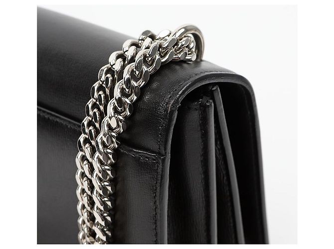 Autre Marque Borsa a tracolla Sunset Medium in pelle liscia con catena Black Silver - vista 7