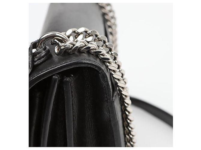 Autre Marque Borsa a tracolla Sunset Medium in pelle liscia con catena Black Silver - vista 8