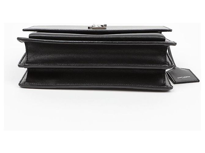 Autre Marque Borsa a tracolla Sunset Medium in pelle liscia con catena Black Silver - vista 9