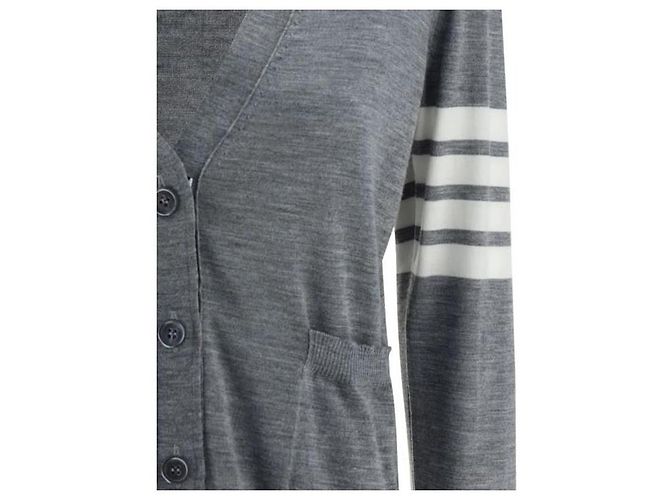 Thom Browne Cardigã de Lã Merino para Mulheres Cinza - vista 3