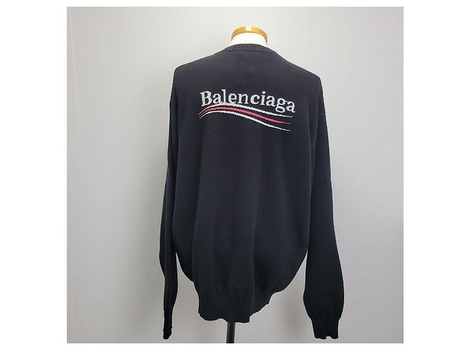 Balenciaga Political Campaign Pullover Black - Ansicht 14