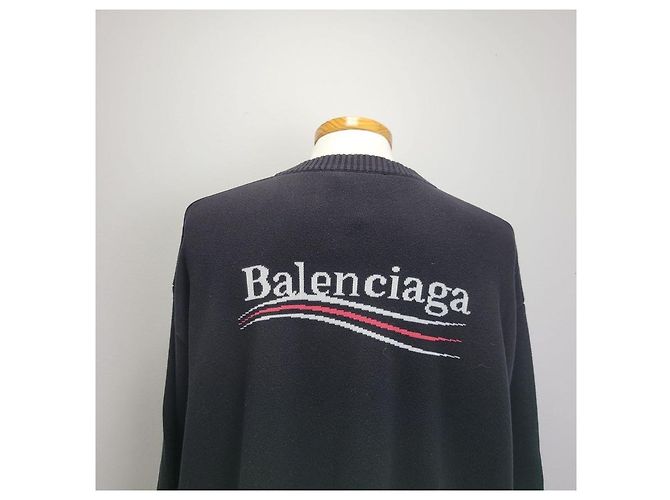 Balenciaga Political Campaign Pullover Black - Ansicht 15