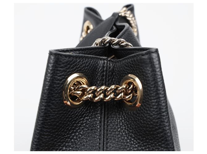 Gucci Borsa a tracolla GG Soho con nappe e catena Nero - vista 13