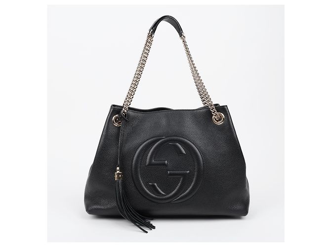 Gucci Borsa a tracolla GG Soho con nappe e catena Nero - vista 2