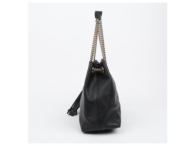 Gucci Borsa a tracolla GG Soho con nappe e catena Nero - vista 5