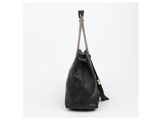 Gucci Borsa a tracolla GG Soho con nappe e catena Nero - vista 6