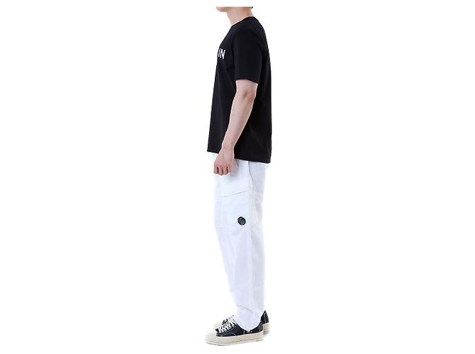 Balmain Rundes T-Shirt mit Signature-Logo-Print (Black) - Ansicht 11
