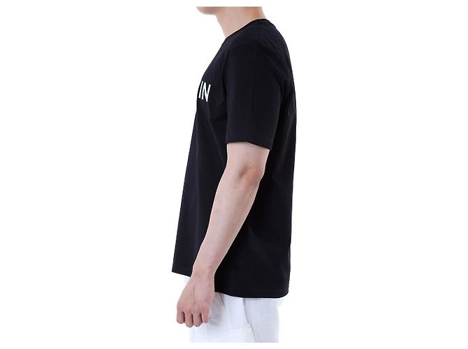 Balmain Rundes T-Shirt mit Signature-Logo-Print (Black) - Ansicht 12