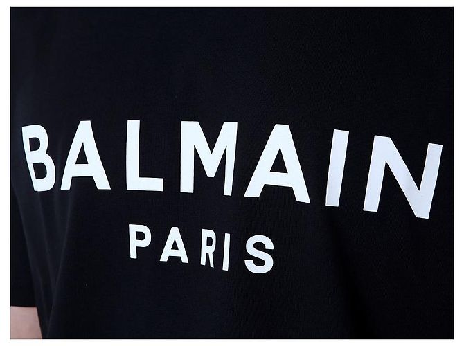 Balmain Rundes T-Shirt mit Signature-Logo-Print (Black) - Ansicht 22