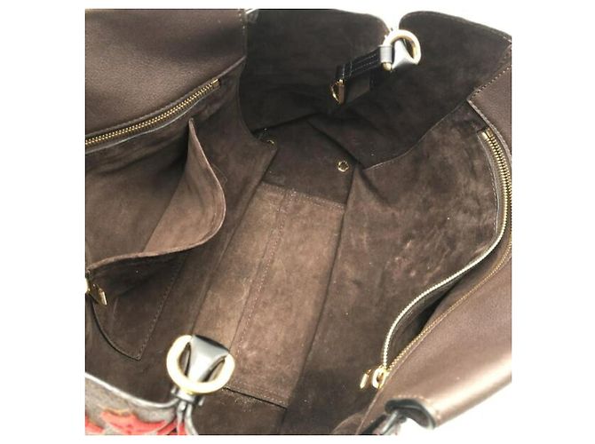 Borsa a mano Louis Vuitton rossa e marrone - vista 3