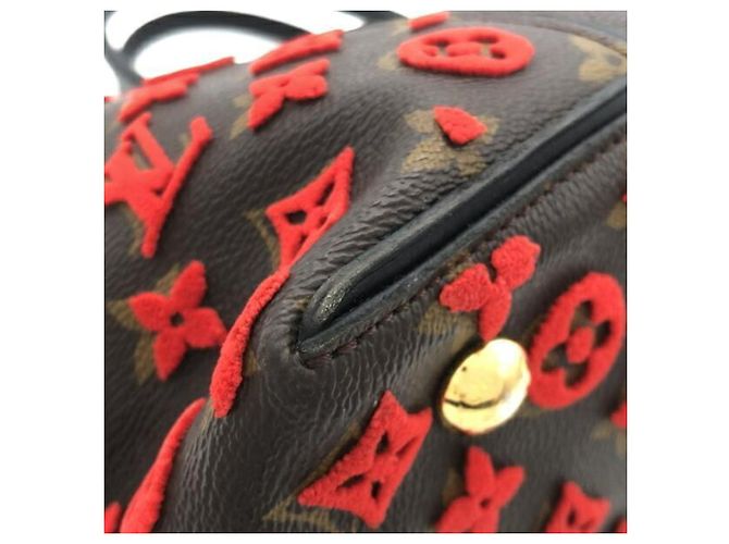 Borsa a mano Louis Vuitton rossa e marrone - vista 7