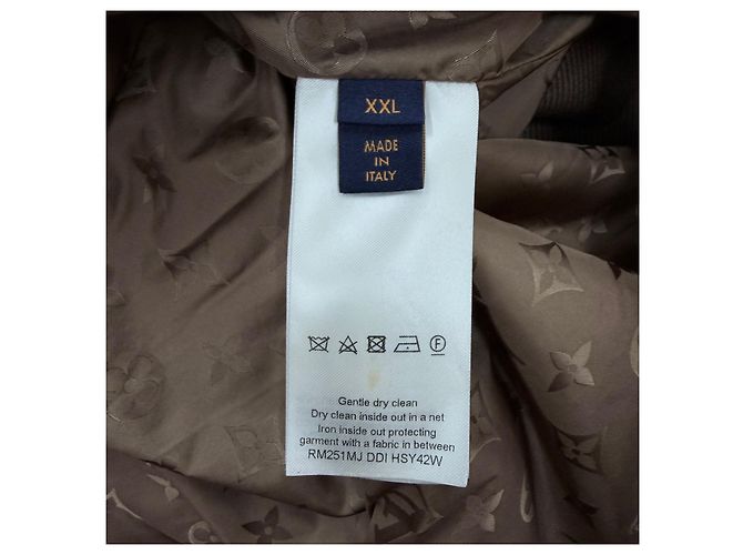 Louis Vuitton Fleecejacke mit Lederbesatz Braun - Ansicht 6