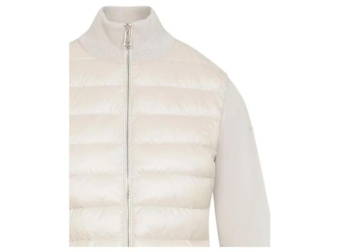 Moncler Gesteppter Wollcardigan mit Reißverschluss White - Ansicht 10