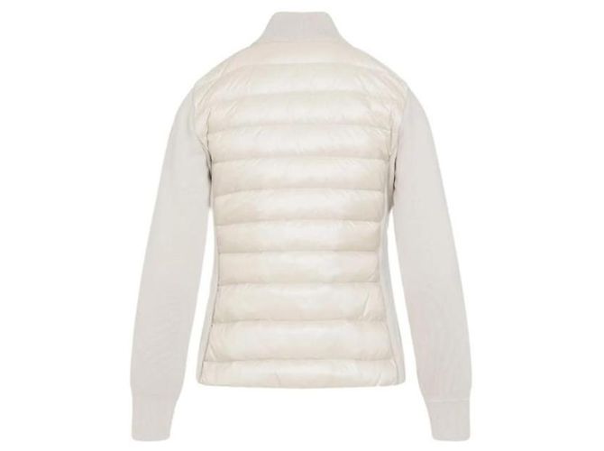 Moncler Gesteppter Wollcardigan mit Reißverschluss White - Ansicht 2