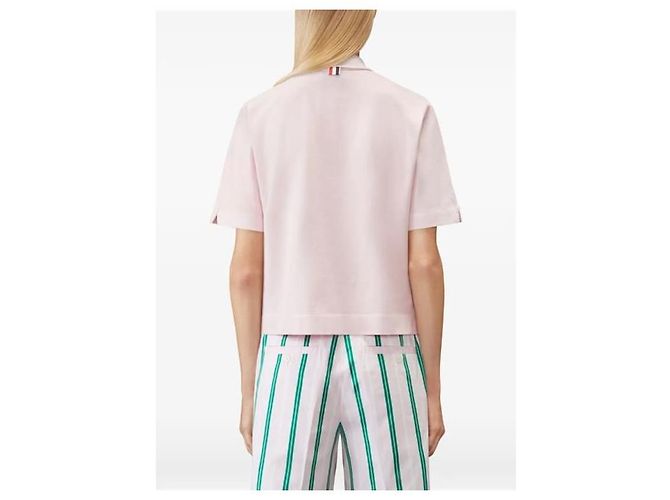 Thom Browne Polo Bar de jersey teñido Rosa - vista 10