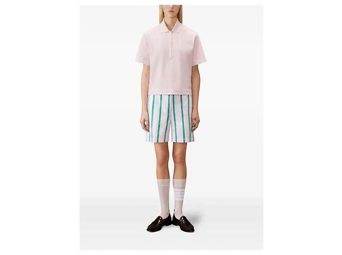 Thom Browne Polo Bar de jersey teñido Rosa - vista 12