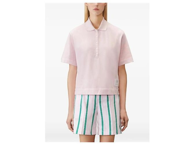 Thom Browne Polo Bar de jersey teñido Rosa - vista 2