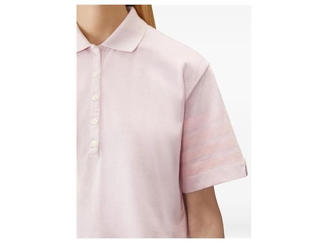 Thom Browne Polo Bar de jersey teñido Rosa - vista 4