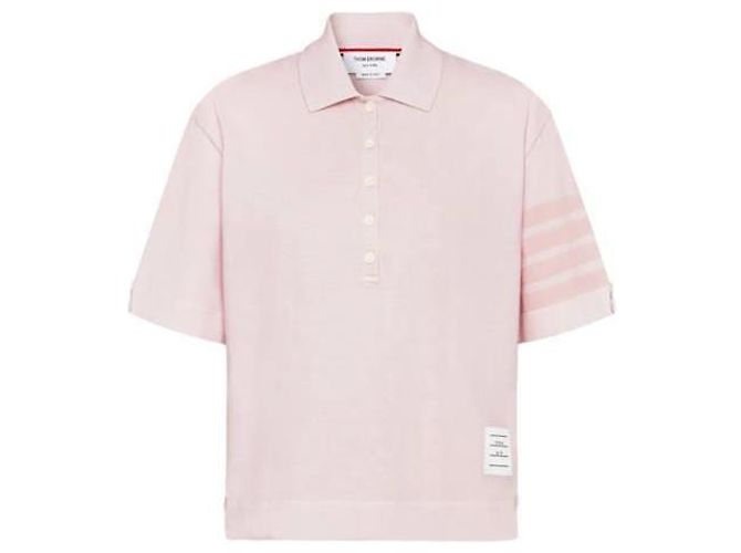 Thom Browne Polo Bar de jersey teñido Rosa - vista 8