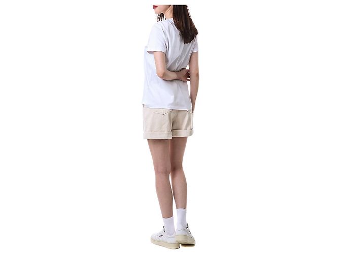 Moncler T-Shirt für Damen mit rosa Gummi-Logo-Patch - Ansicht 11