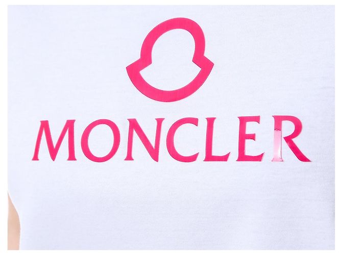 Moncler T-Shirt für Damen mit rosa Gummi-Logo-Patch - Ansicht 22